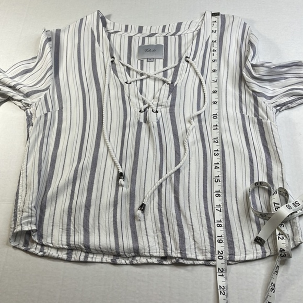 Rails Grace Patriot Stripe Lace Front Top Medium - Picture 8 of 13
